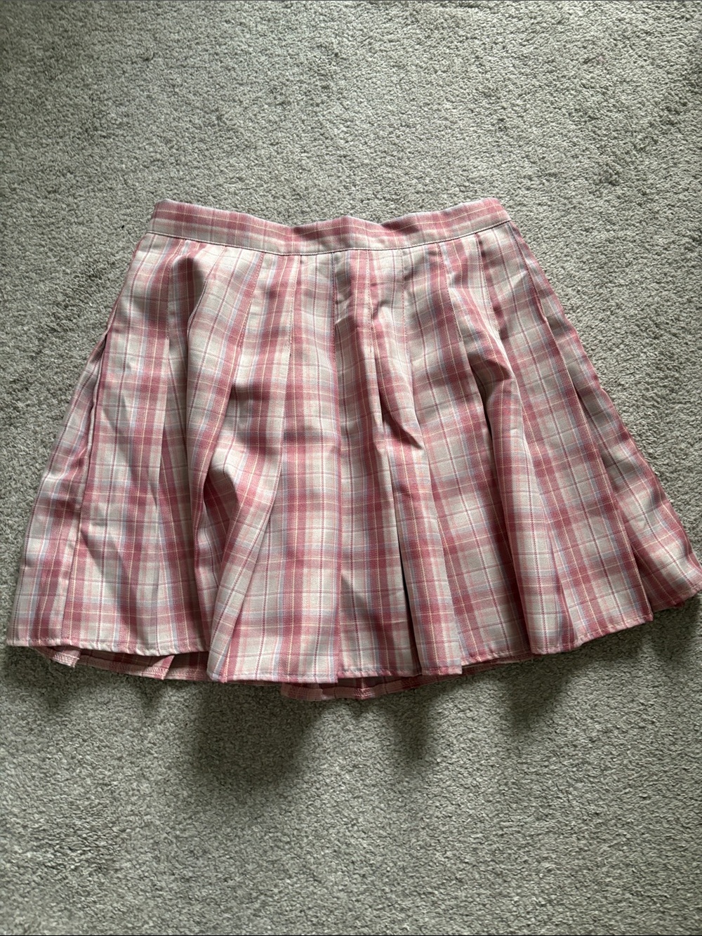 SHEIN Pink Plaid Circle Skirt